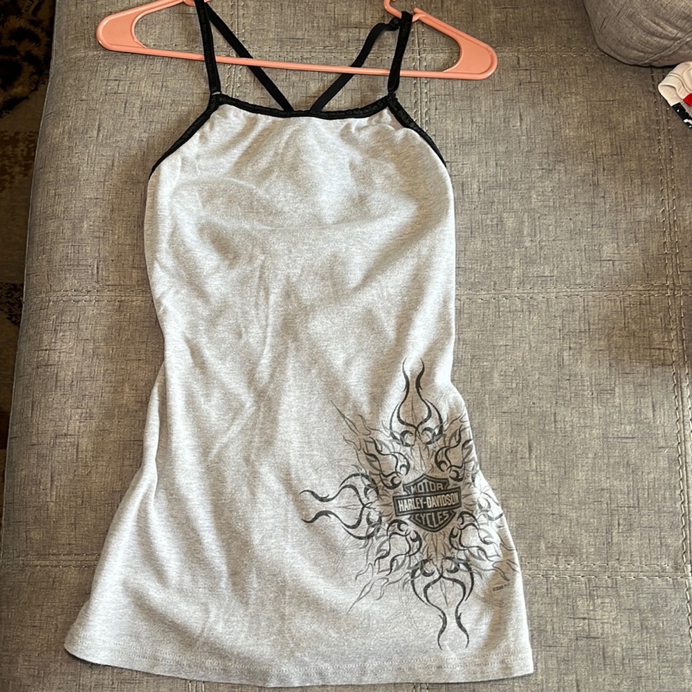 harley davidson long graphic tank top